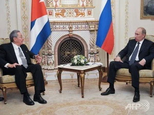 Ông Vladimir Putin (phải) hội đàm với ông Raul Castro. (Nguồn: AFP)