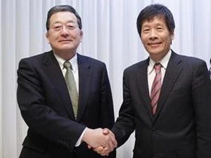 Lãnh đạo hai hãng thép Nippon Steel và Sumitomo Metal. (Nguồn: Reuters)