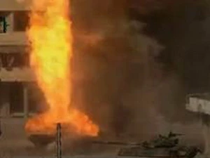 Một vụ nổ xe tăng ở Syria. (Nguồn: israelnationalnews.com) 