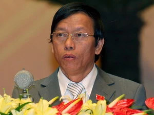 Ông Lê Phước Thanh, Phó Bí thư Tỉnh ủy Quảng Nam tham luận tại Đại hội. (Ảnh: TTXVN)