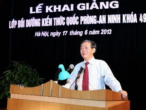 Ủy viên Bộ Chính trị, Bí thư Trung ương Đảng Đinh Thế Huynh phát biểu tại buổi lễ. (Ảnh: Lâm Khánh/TTXVN)