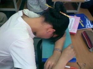 Rất nhiều sinh viên mệt mỏi với giờ học nghiệp vụ sư phạm (Ảnh: Xuân Dũng/Vietnam+)