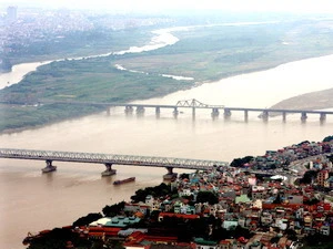 Sông Hồng, đoạn chảy qua địa phận Hà Nội. (Ảnh: Trọng Đức/TTXVN)