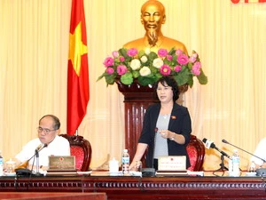 Phó Chủ tịch Quốc hội Nguyễn Thị Kim Ngân phát biểu ý kiến thảo luận về dự án Luật Phòng, chống tham nhũng (sửa đổi). (Ảnh: Phương Hoa/TTXVN)