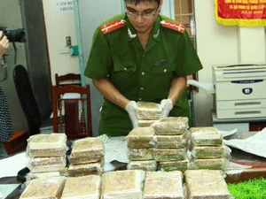 Số ma túy bị thu giữ trong một vụ án được cảnh sát chống tội phạm ma túy phối hợp với các lực lượng khác triệt phá. (Nguồn: TTXVN)