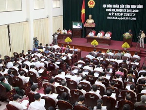 Quang cảnh kỳ họp thứ 7, Hội đồng Nhân dân tỉnh Ninh Bình. (Nguồn: ninhbinh.gov.vn)