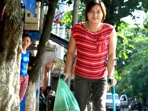 Chị Phạm Thị Thái Hồng – Chủ tịch Câu lạc bộ thanh niên khuyết tật thành phố Thái Bình. (Nguồn: VAVA)