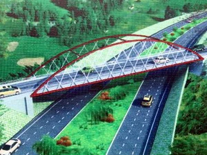 Phối cảnh chiếc cầu được xây trên tuyến của hầm đường bộ qua Đèo Cả. (Ảnh: Thế Lập/TTXVN)