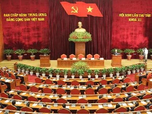 Toàn cảnh phiên bế mạc Hội nghị lần thứ tám Ban Chấp hành Trung ương Đảng khóa XI. (Ảnh: Trí Dũng/TTXVN)