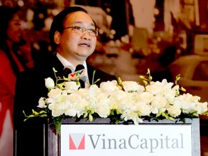 Phó Thủ tướng Hoàng Trung Hải phát biểu tại Hội nghị các nhà đầu tư VinaCapital 2013. (Ảnh: Huy Hiệp/Vietnam+)