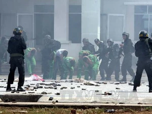 Diễn tập phòng chống khủng bố tại tỉnh Bà Rịa-Vũng Tàu. (Nguồn: TTXVN)