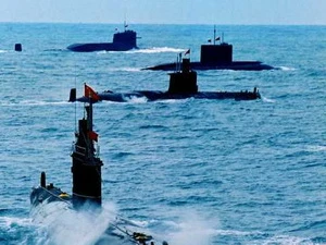 Hạm đội tàu ngầm hạt nhân Trung Quốc hoạt động trên biển. (Nguồn: xinhuanet.com)