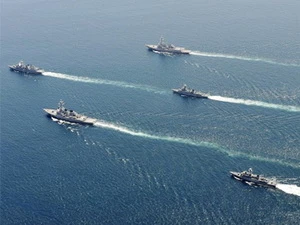 Mỹ, Hàn, Nhật sẽ tiến hành tập trận hải quân chung vào tuần tới. (Nguồn: AP)