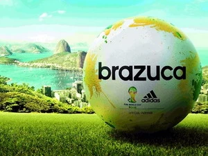 Trái bóng tròn trong World Cup 2014 có tên là Brazuca. (Ảnh: Adidas)