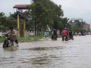 Mưa to gây ngập lụt nghiêm trọng tại Banteay Meanchey. (Nguồn:DAP news )