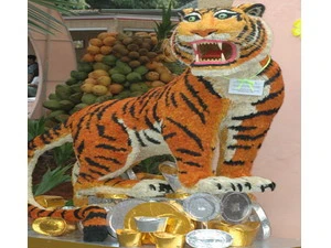 Con hổ làm bằng chỉ xơ dừa của Công ty Trách nhiệm hữu hạn Thành Bình. (Nguồn: Internet) 