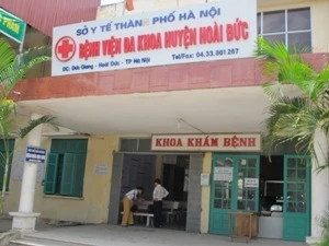 Bệnh viện đa khoa huyện Hoài Đức. (Ảnh: PV/Vietnam+)