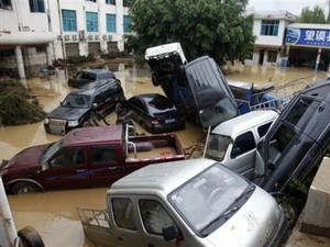 Hậu quả của lũ lụt tại Trung Quốc. (Nguồn: AP)