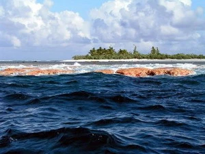 Đảo Rose, một trong hai đảo nhỏ nằm trong phá thuộc đảo san hô vòng ở Samoa. (Nguồn: AFP/TTXVN)