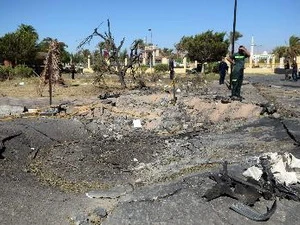 Hiện trường vụ nổ bom ở al-Tur (Ai Cập) ngày 7/10. (Nguồn: AFP/TTXVN)