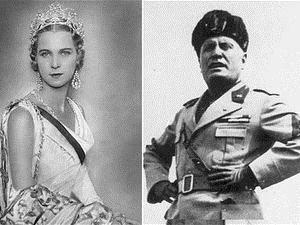 Hoàng hậu Maria Jose và trùm phátxít Mussolini. (Nguồn: Internet)