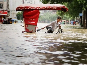 Lụt lội ở tỉnh Chiết Giang năm 2011. Ảnh minh họa. (Nguồn: AFP)