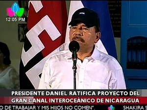 Tổng thống Ortega khẳng định dự án kênh đào sẽ giúp kinh tế Trung Mỹ phát triển. (Nguồn: Multinoticias)