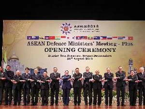 Các Bộ trưởng Quốc phòng ASEAN dự hội nghị. (Nguồn: AFP/TTXVN)