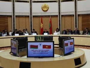 Toàn cảnh Diễn đàn doanh nghiệp Việt Nam-Belarus được tổ chức tại Minsk. (Ảnh: Cao Cường/Vietnam+)