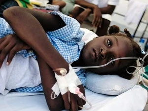 Một bệnh nhi bị tả ở Haiti. (Nguồn: Internet)