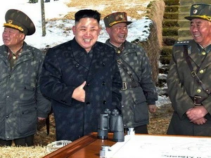 Lãnh đạo Triều Tiên Kim Jong-Un thị sát đơn vị lực lượng đặc biệt. (Nguồn: KCNA/AFP)