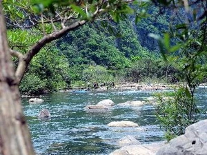 Điểm du lịch sinh thái Suối nước Moọc thuộc Vườn quốc gia Phong Nha-Kẻ Bàng. (Ảnh: Minh Đức/TTXVN)