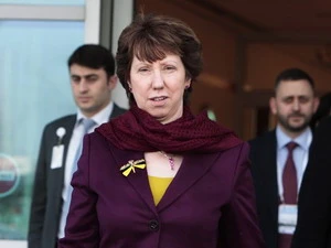 Đại diện cấp cao phụ trách an ninh và chính sách đối ngoại EU Catherine Ashton dẫn đầu đoàn đàm phán của P5+1. (Nguồn: Reuters)