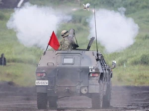 Binh sĩ thuộc Lực lượng Phòng vệ mặt đất Nhật Bản tham gia diễn tập. (Nguồn: AFP) 