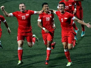 Niềm vui của các cầu thủ Singapore. (Nguồn: AFF)