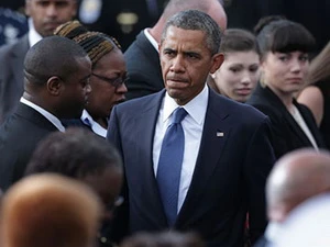 Tổng thống Obama tại căn cứ hải quân Washington. (Nguồn: Getty Images)