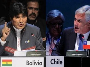 Tổng thống Bolivia và Chile tại hội nghị thượng đỉnh mới đây của Cộng đồng các nước Mỹ Latinh và Caribe. (Nguồn: AFP)