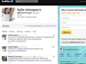 Twitter của ca sỹ Minogue. (Ảnh chụp màn hình)