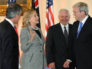 Quan chức Mỹ và Australia tham dự AUSMIN. (Nguồn: Getty Images)