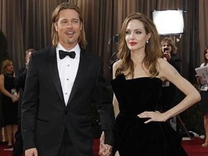 Brad Pitt và Angelina Jolie tại lễ trao giải Oscar vừa qua (Nguồn: AFP)
