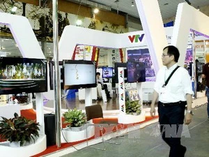 Gian hàng của VTV tại Triển lãm Quốc tế Phim và Công nghệ truyền hình Việt Nam 2013 (Telefilm 2013) tháng 6/2013 (Nguồn: TTXVN)