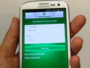VCB-Mobile B@nking được ứng dụng trên điện thoại di động. (Nguồn: Vietcombank).