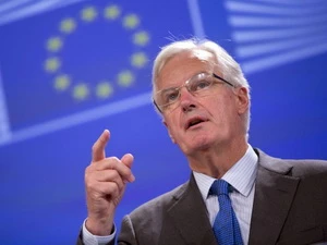 Ủy viên EU phụ trách các thị trường tài chính Michel Barnier. (Ảnh: AP)
