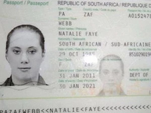 Một hộ chiếu du lịch giả mang quốc tịch Nam Phi của "Góa phụ trắng" Samantha Lewthwaite. (Nguồn: alarabiya.net)