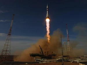 Phóng tàu vũ trụ Soyuz tại sân bay Baikonur. (Ảnh: NASA)