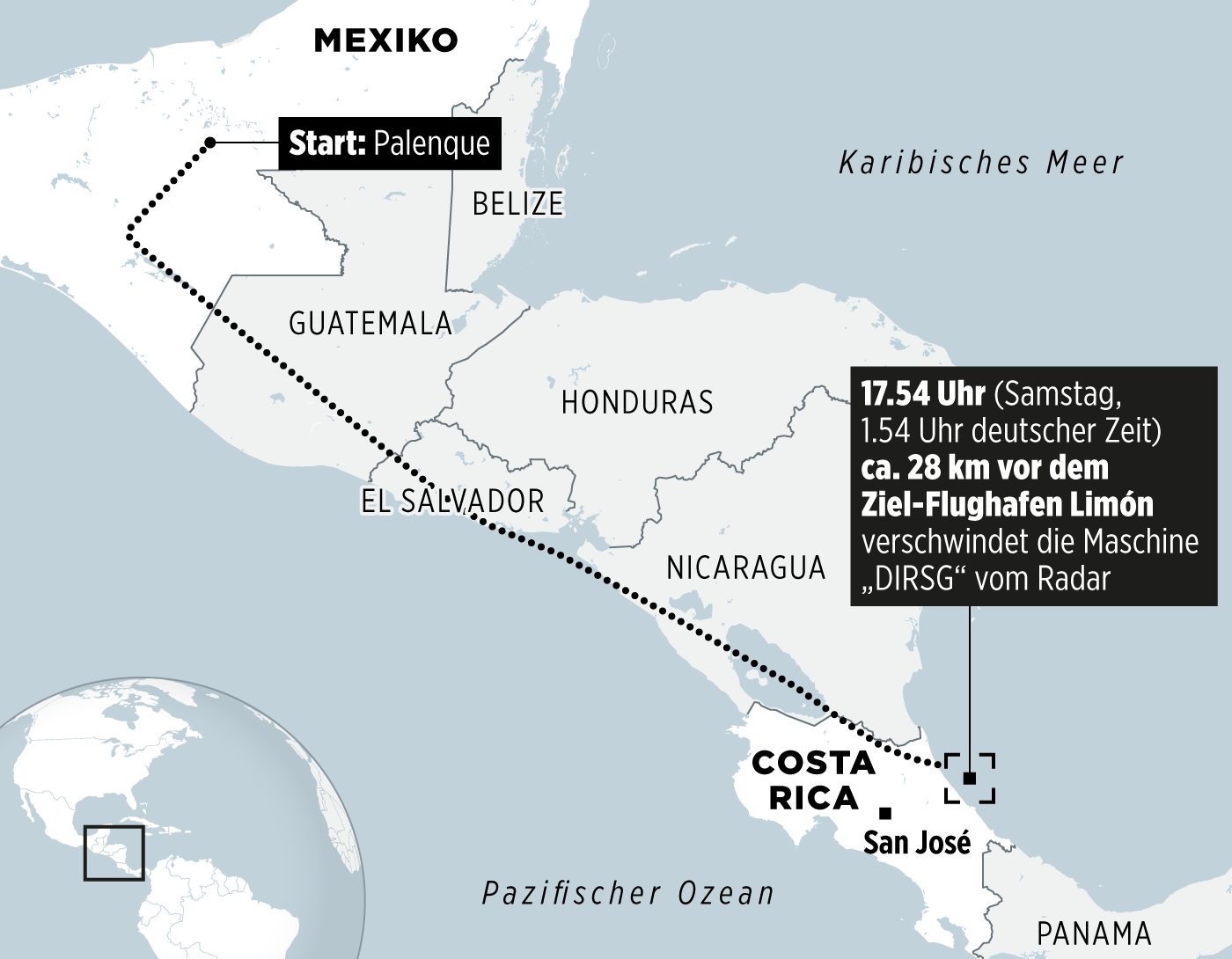 Costa Rica phát hiện 2 thi thể vụ tai nạn máy bay chở 5 người Đức