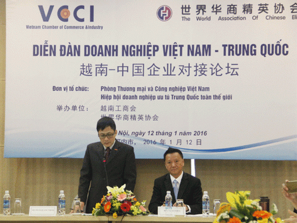 Ông Phạm Quang Thịnh, Phó Ban Quan hệ Quốc tế, VCCI phát biểu tại Diễn đàn. (Nguồn: VCCI)