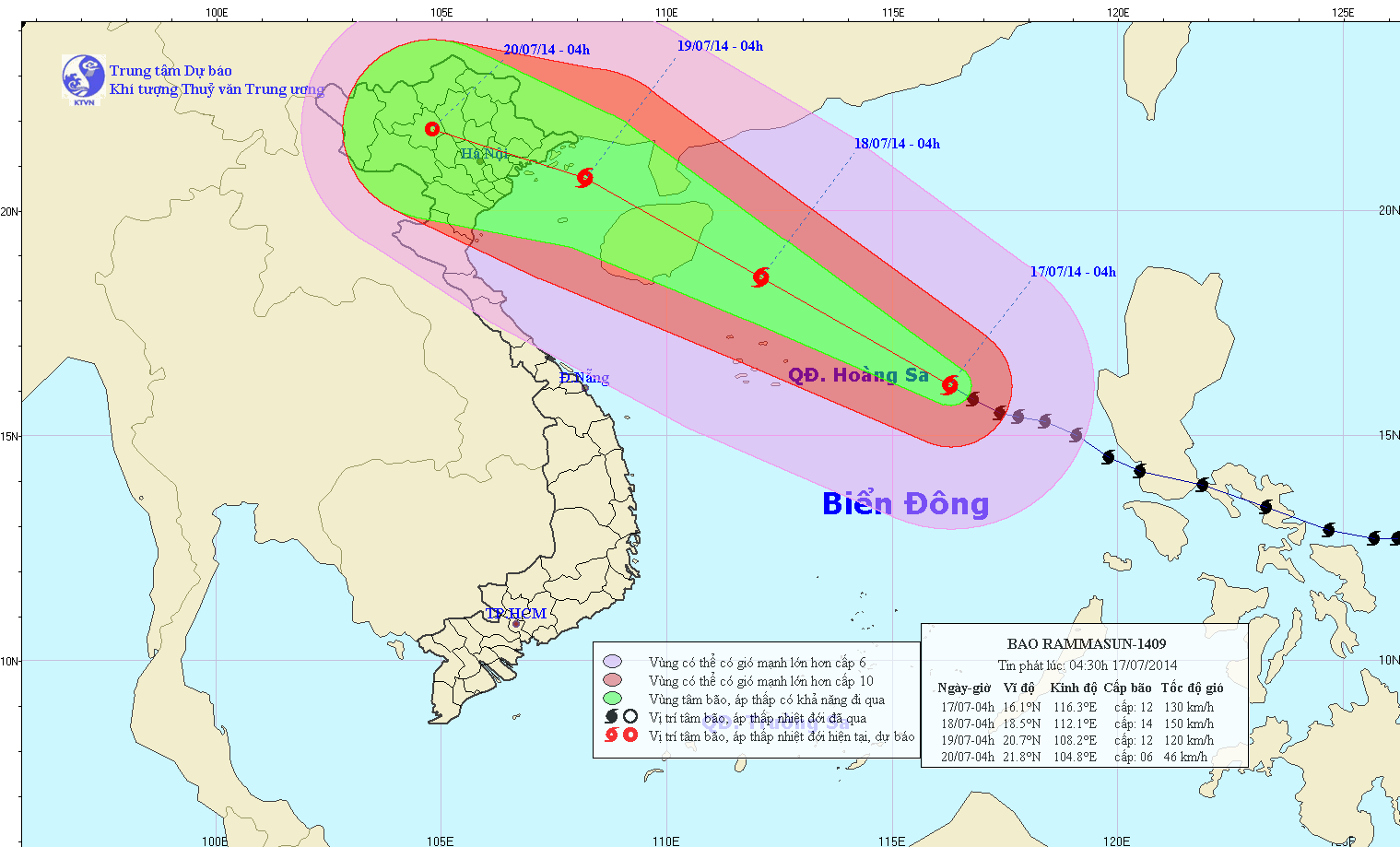 Cơn bão số 2 chỉ còn cách quần đảo Hoàng Sa khoảng 460km