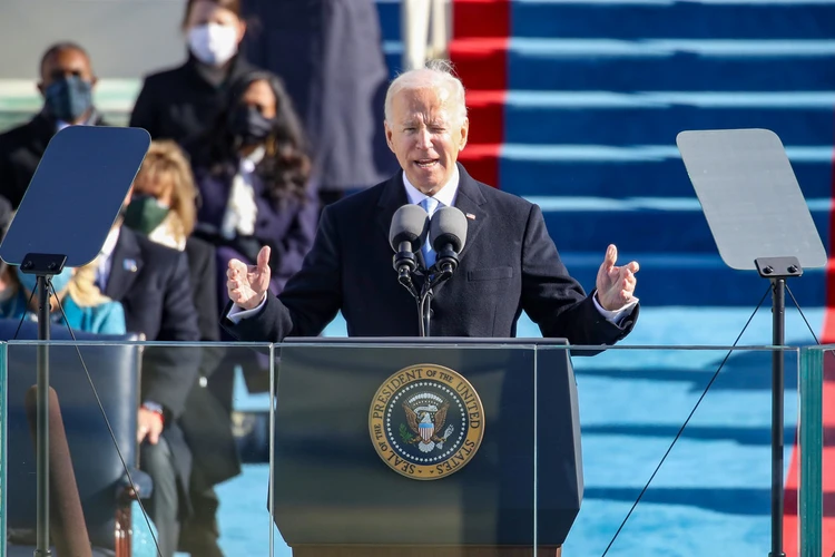 Tân Tổng thống Mỹ Joe Biden phát biểu nhậm chức ở lễ tuyên thệ tổ chức ngày 20/1 tại Washington DC (Nguồn: Politico)
