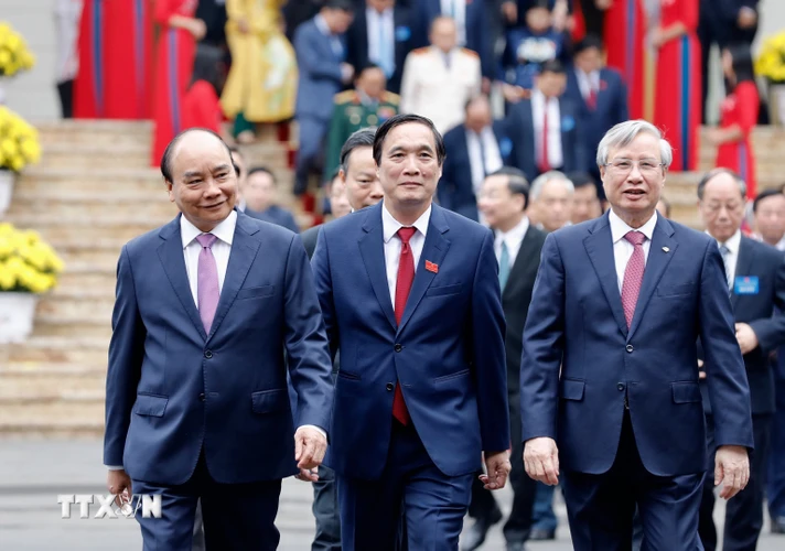 Thủ tướng Nguyễn Xuân Phúc đến dự Đại hội. (Ảnh: Dương Giang/TTXVN)